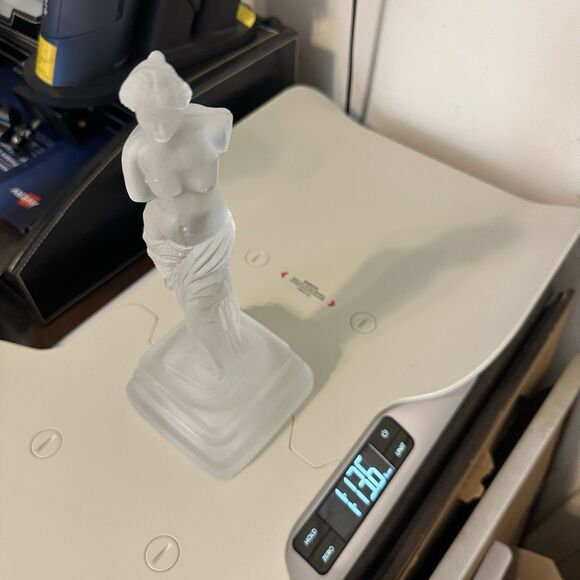 Frosted Satin Glass Aphrodite of Melos Statue Venus de Milo Bust Figurine 10" - Picture 10 of 10